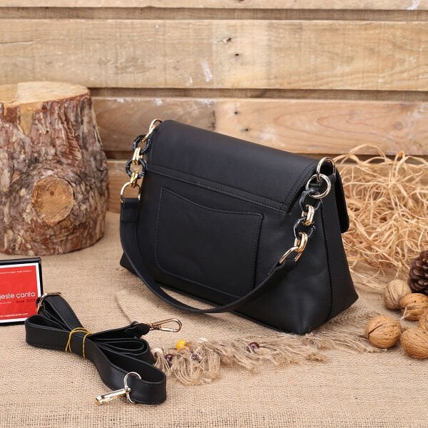 Motto Siyah Kadın Omuz Çantası