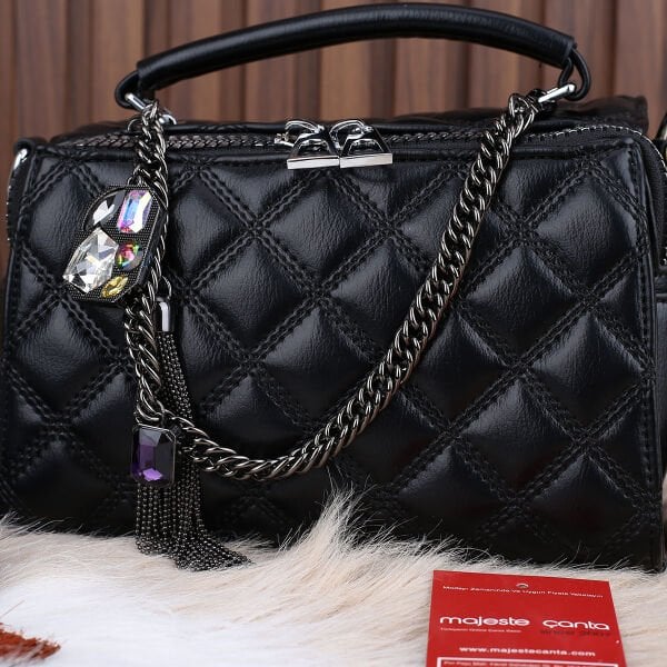 Ççs London Siyah Kapitone Kadın Çanta