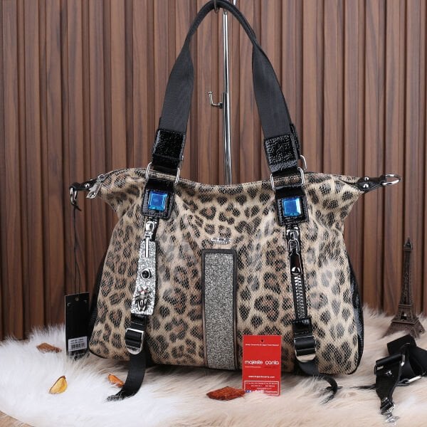 Ççs London Leopar Desenli Omuz Çantası