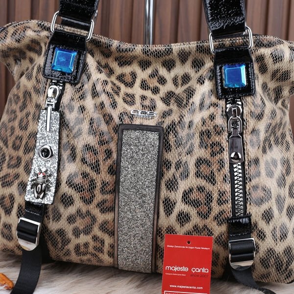 Ççs London Leopar Desenli Omuz Çantası