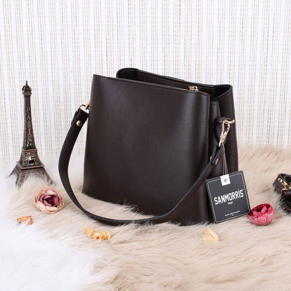 Sanmorris Kahverengi Hem Omuz Hem Yandan Asmalı Çanta