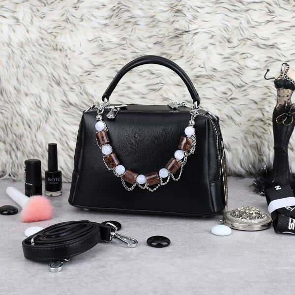 Ççs London Siyah Çift Gözlü Kadın Çantası