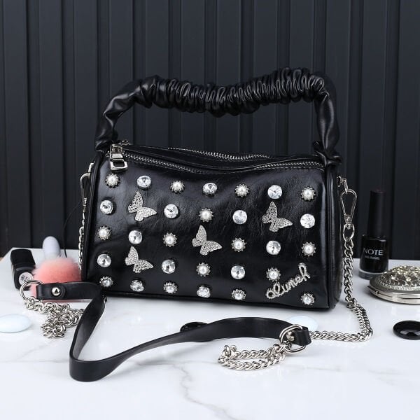Ççs London Siyah Taşlı Kadın Çantası