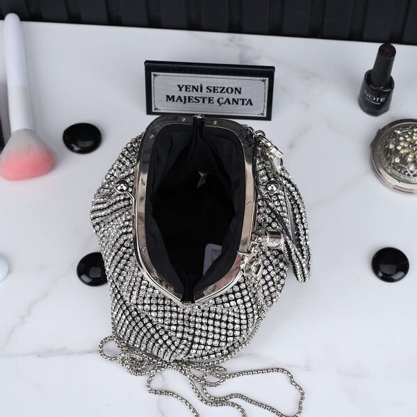 Ççs London Gümüş Taşlı Kadın Çantası