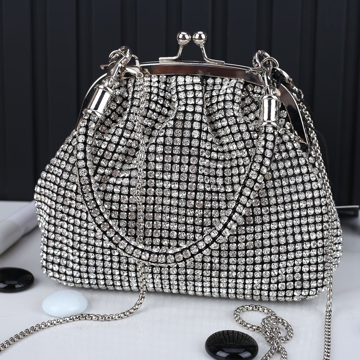 Ççs London Gümüş Taşlı Kadın Çantası