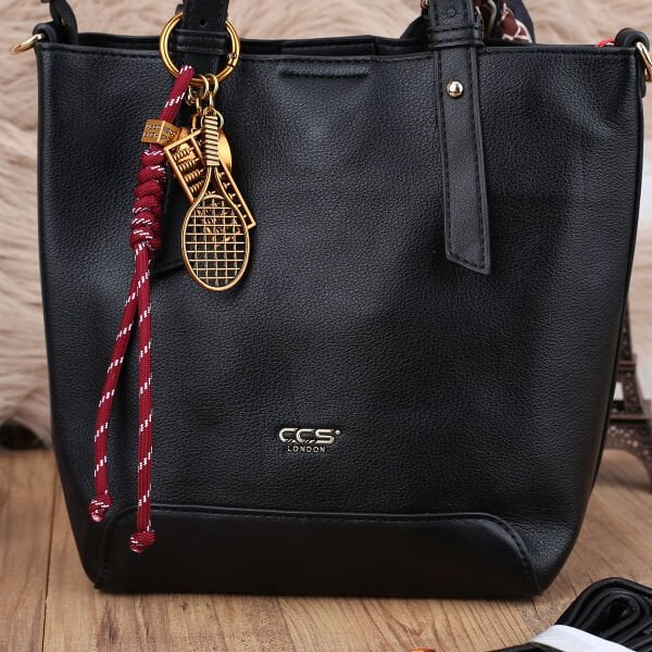 Ççs London Siyah Üç Gözlü Kadın Çantası