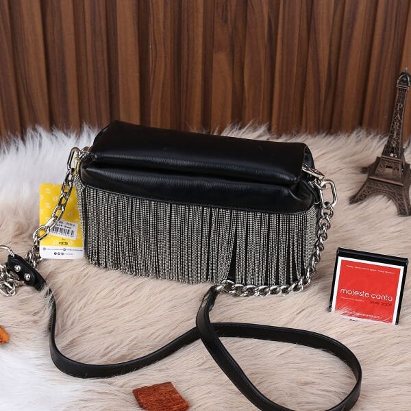 Ççs London Siyah Zincirli Yandan Asmalı Çanta