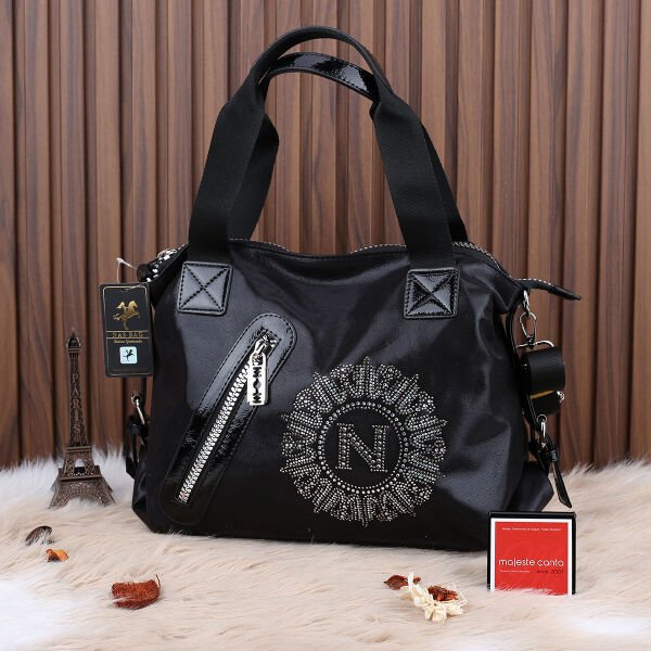 Nas Bag Siyah Taşlı Kadın Omuz Çantası