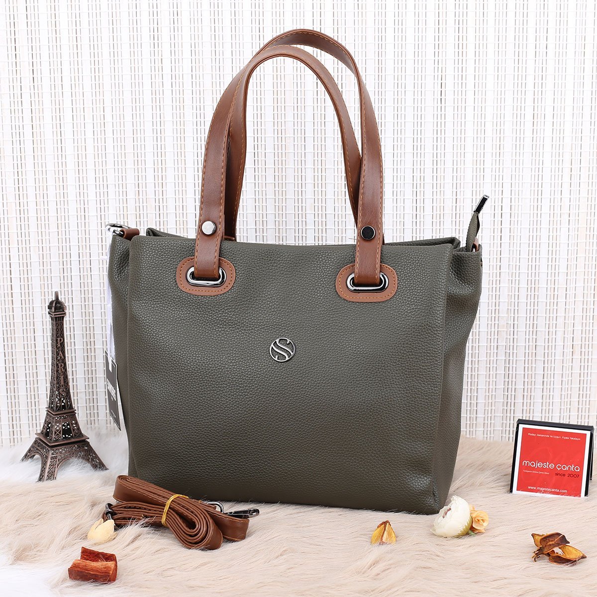 Sanmorris 3 Gözlü Yeşil Çanta