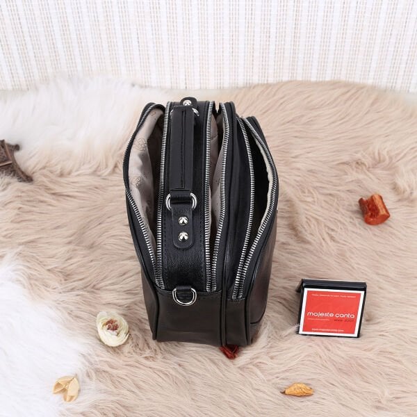 Motto Siyah Üç Gözlü Kadın Çanta