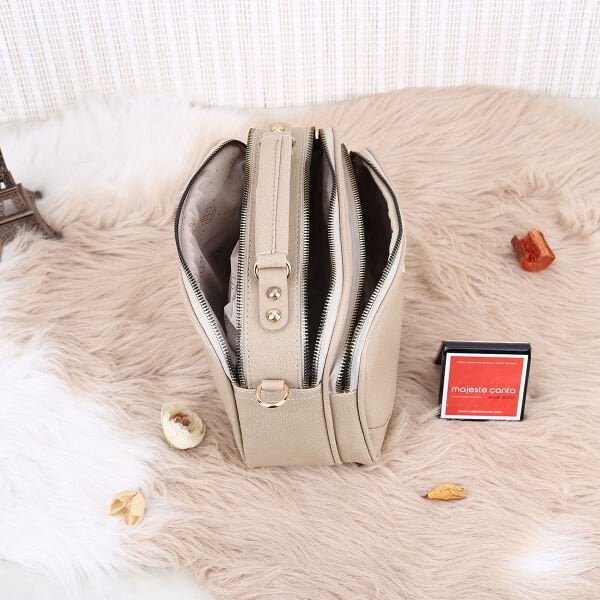 Motto Bej Üç Gözlü Kadın Çanta