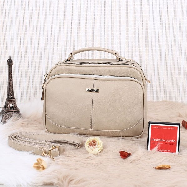 Motto Bej Üç Gözlü Kadın Çanta