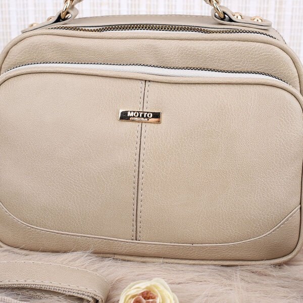 Motto Bej Üç Gözlü Kadın Çanta