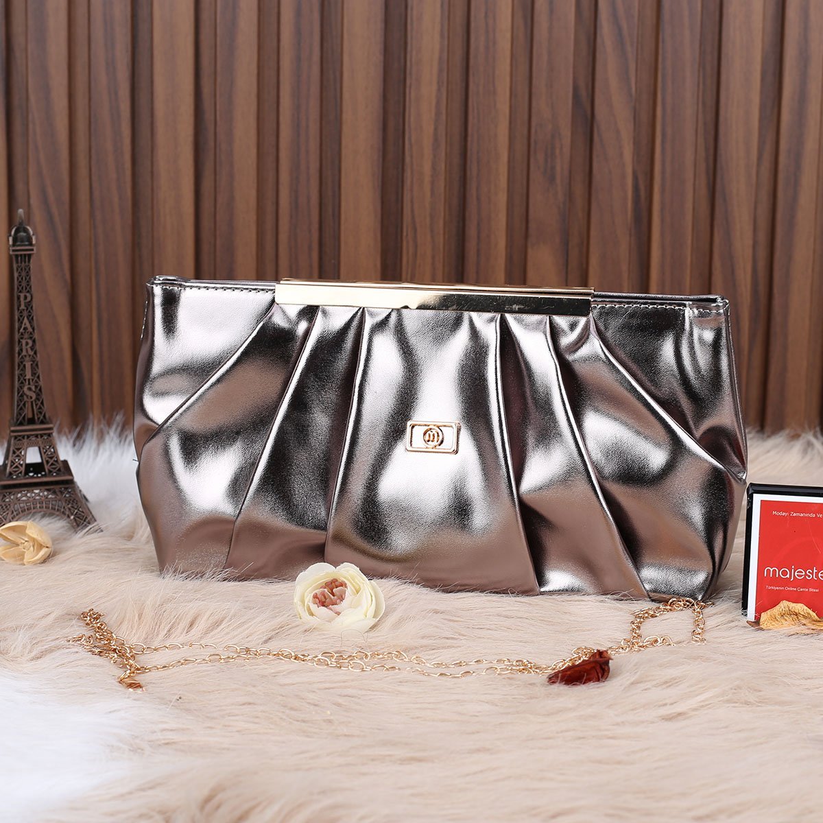 Bronz Hem Portföy Hem Yandan Asmalı Çanta