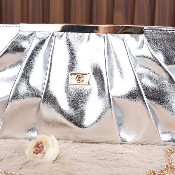 Gümüş Hem Portföy Hem Yandan Asmalı Çanta