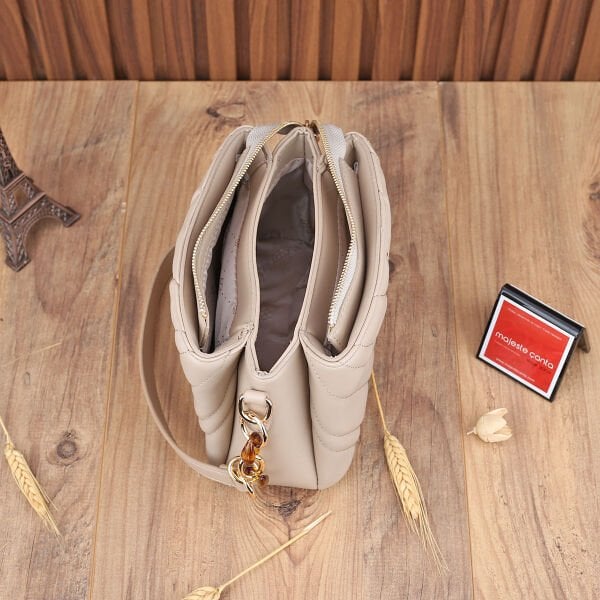 Motto Üç Gözlü Bej Çanta