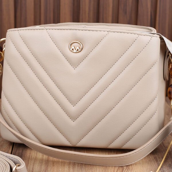 Motto Üç Gözlü Bej Çanta