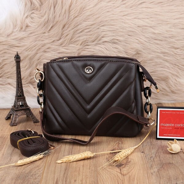 Motto Üç Gözlü Kahverengi Çanta