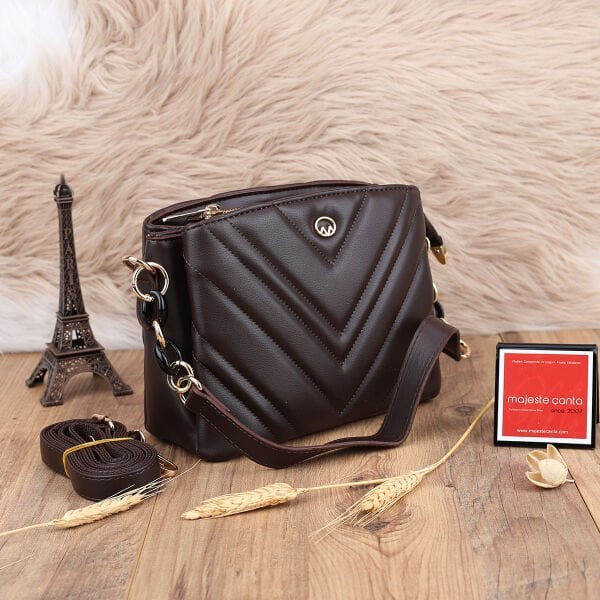 Motto Üç Gözlü Kahverengi Çanta