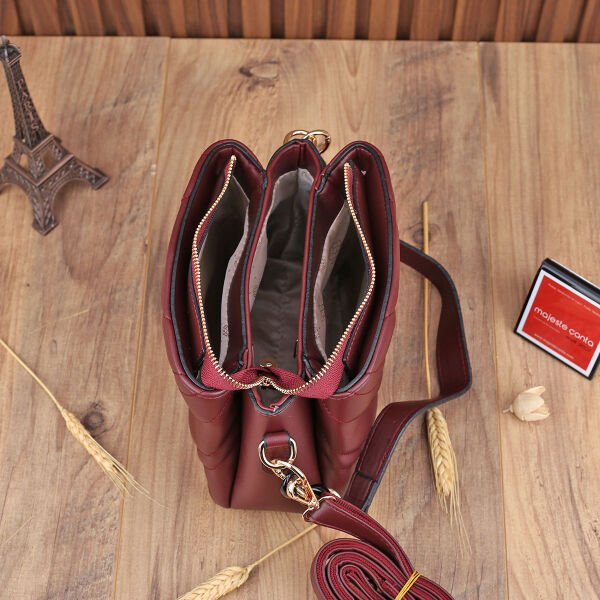 Motto Üç Gözlü Bordo  Çanta