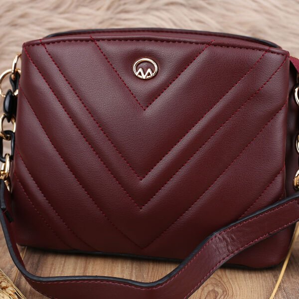 Motto Üç Gözlü Bordo  Çanta