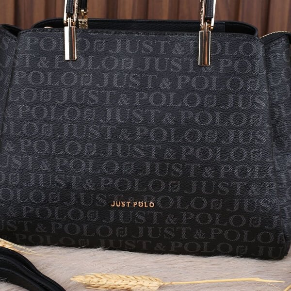 Just Polo Üç Gözlü Siyah Kadın Kol Çantası