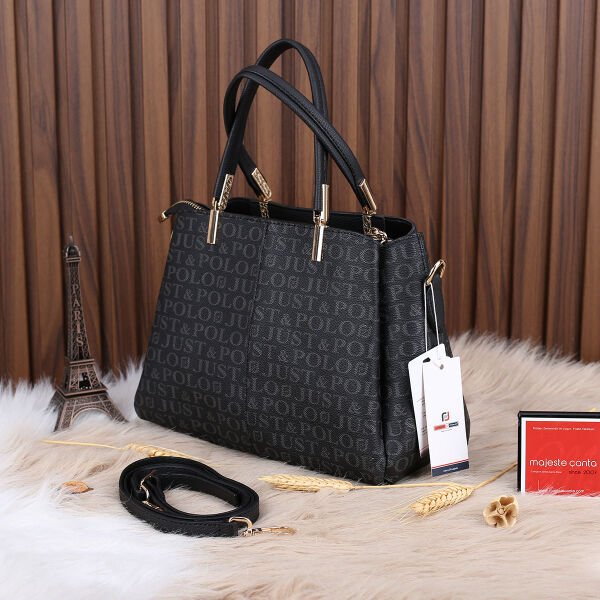 Just Polo Üç Gözlü Siyah Kadın Kol Çantası