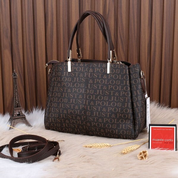 Just Polo Üç Gözlü Kahverengi Kadın Kol Çantası