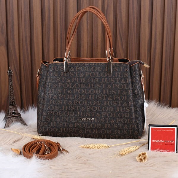 Just Polo Üç Gözlü Kahverengi&Taba Kadın Kol Çantası