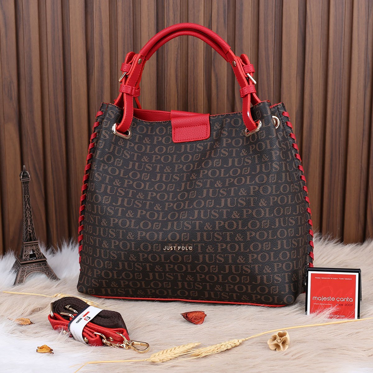 Just Polo Kahverengi Kırmızı Kadın Çanta