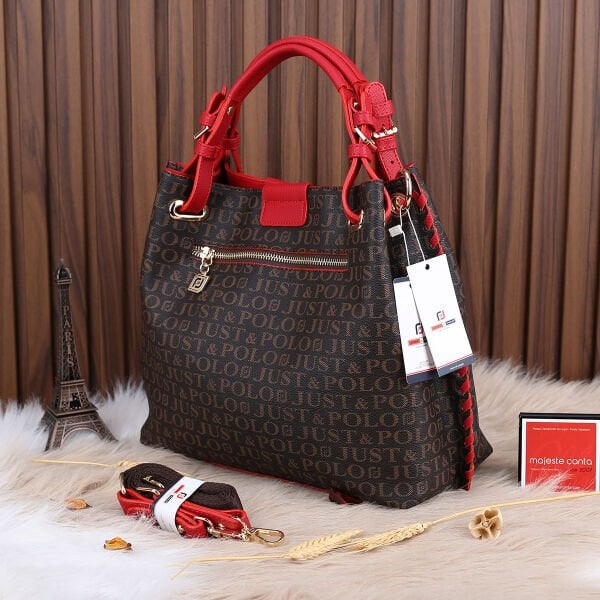 Just Polo Kahverengi Kırmızı Kadın Çanta