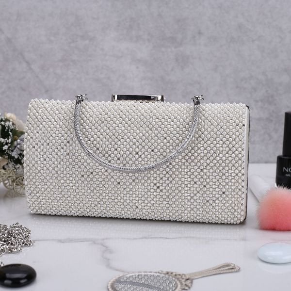 İncili Clutch Abiye Çanta