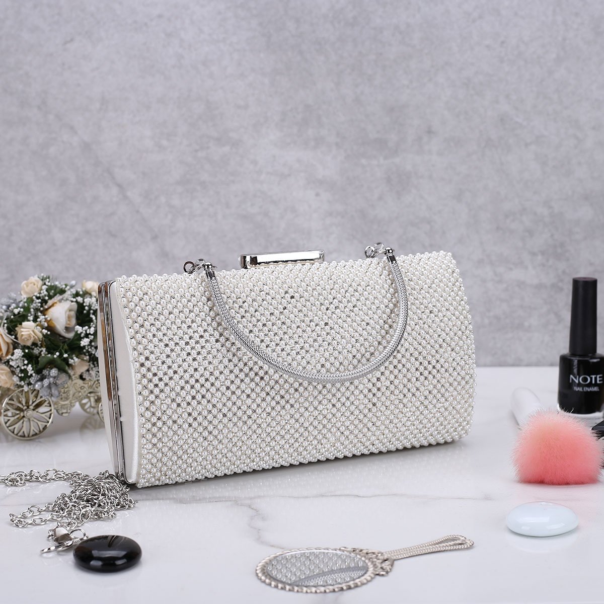 İncili Clutch Abiye Çanta