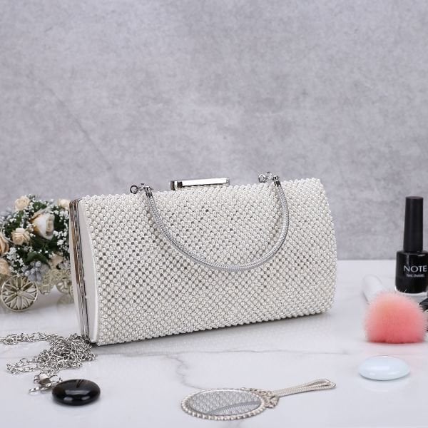 İncili Clutch Abiye Çanta