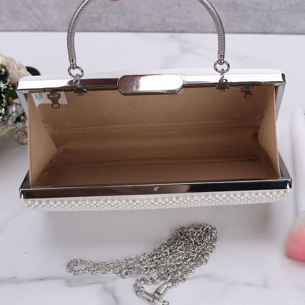 İncili Clutch Abiye Çanta