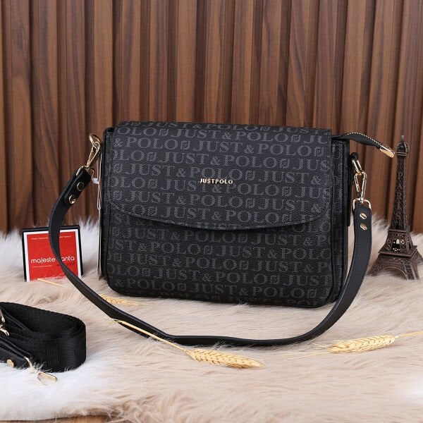 Just Polo Siyah Yandan Asmalı Kadın Çanta