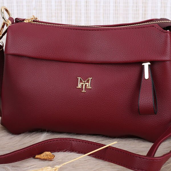 Motto Yeni Sezon Bordo Yandan Asmalı Çanta