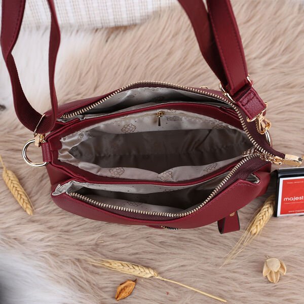 Motto Yeni Sezon Bordo Yandan Asmalı Çanta