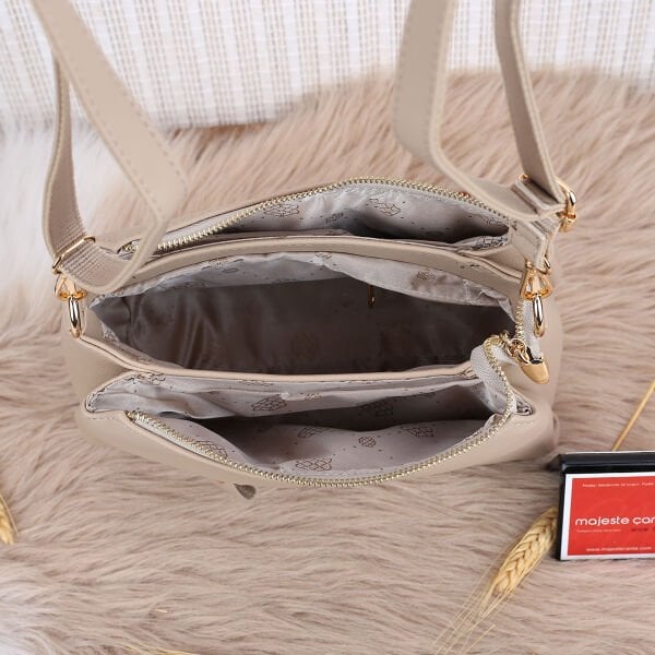 Motto Yeni Sezon Bej Yandan Asmalı Çanta