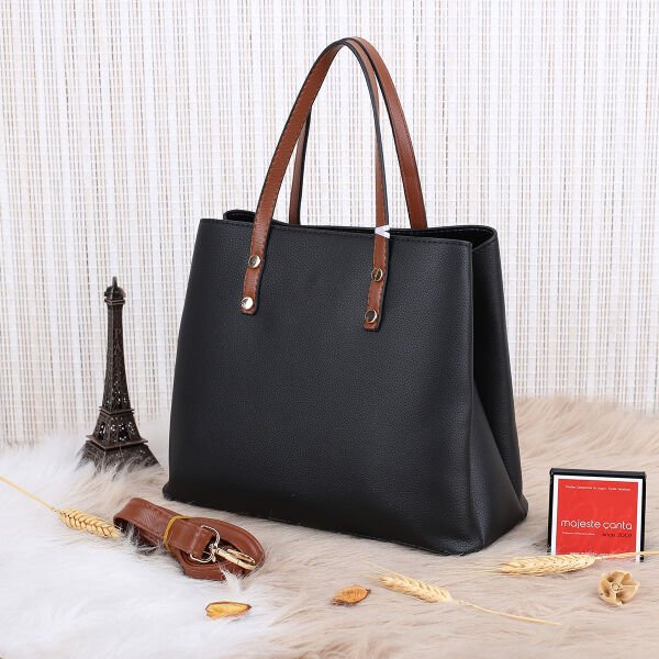 Sanmorris Üç Gözlü Siyah Taba Kadın Çanta