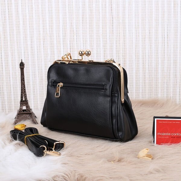 Siyah Burslu Üç Gözlü Kadın Çanta