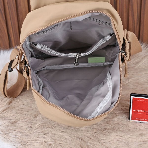 Matthew Cox Önden Kapaklı Bej Sırt Çantası