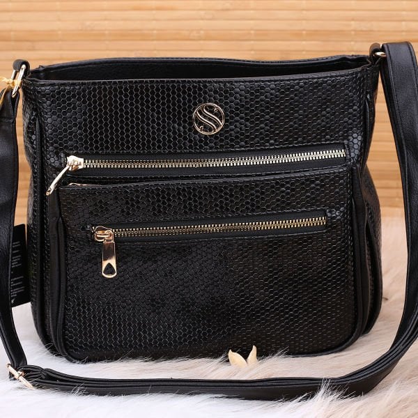 Sanmorris Siyah Rugan Çapraz Çanta