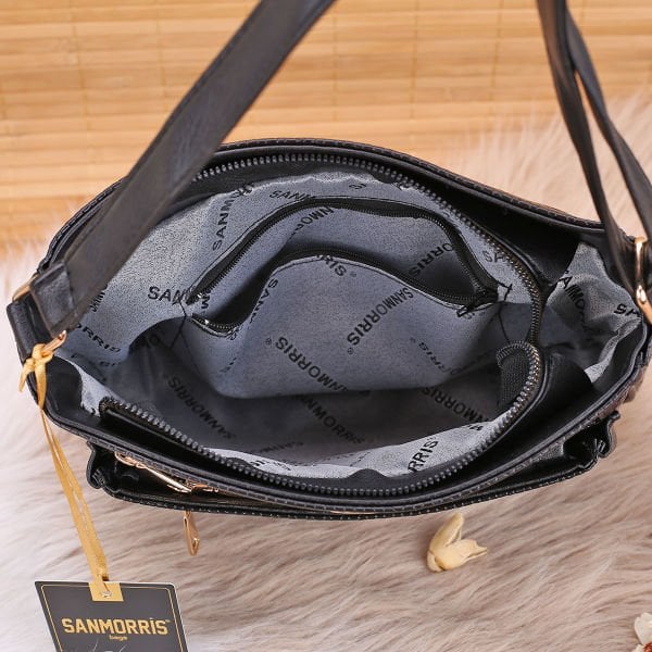 Sanmorris Siyah Rugan Çapraz Çanta