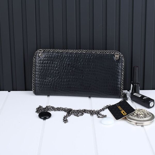 Ççs London Büyük Boy Siyah Taşlı Cüzdan