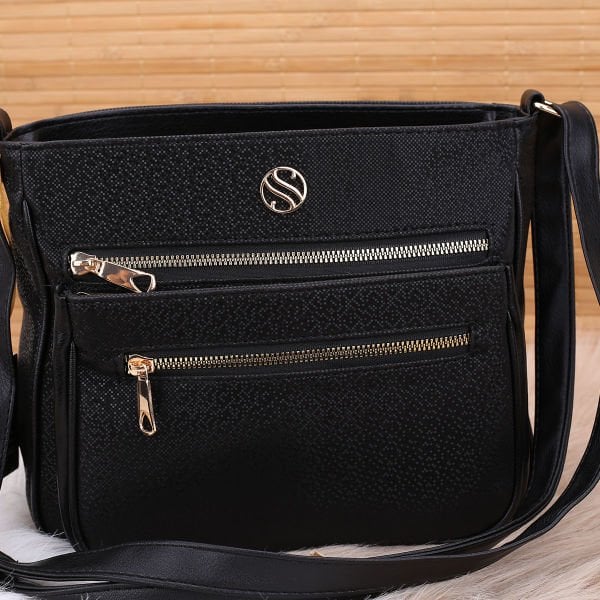 Sanmorris Siyah Mozaik Çapraz Çanta