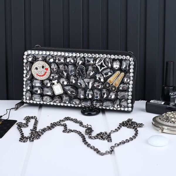 Ççs London Siyah Taşlı Cüzdan