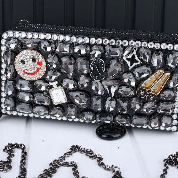 Ççs London Siyah Taşlı Cüzdan