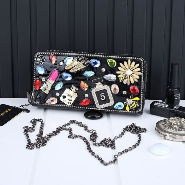 Ççs London Siyah Taşlı Cüzdan