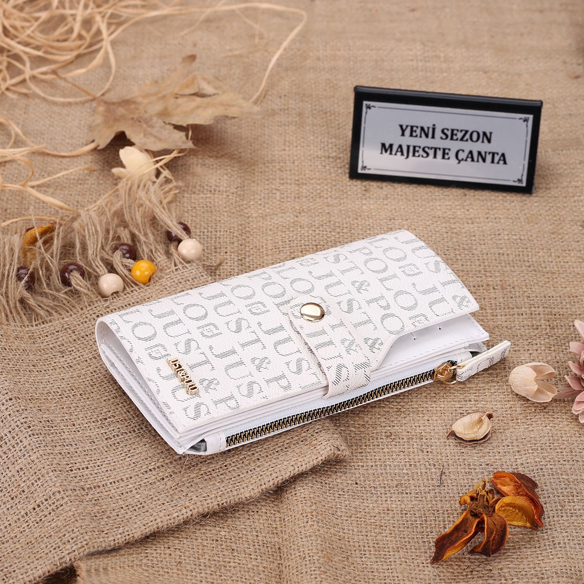 Just Polo Beyaz Kadın Cüzdan